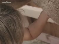 Homemade Japanese grabs a Horse Cock